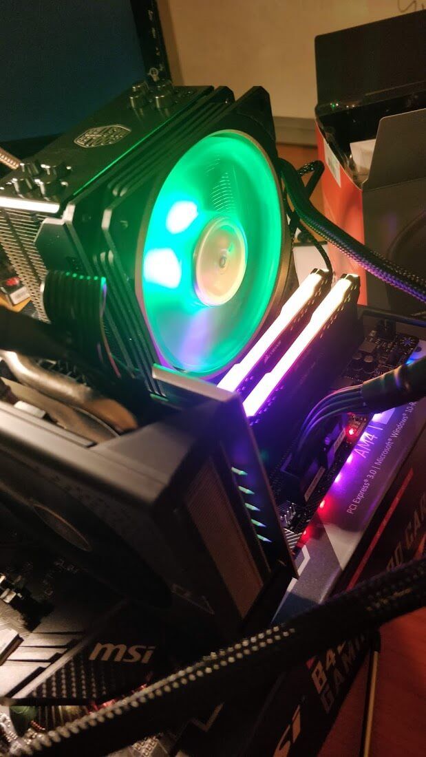 The Cooler Master Hyper 212 RGB Black Edition 57.3 CFM CPU Cooler doing cooler things ...